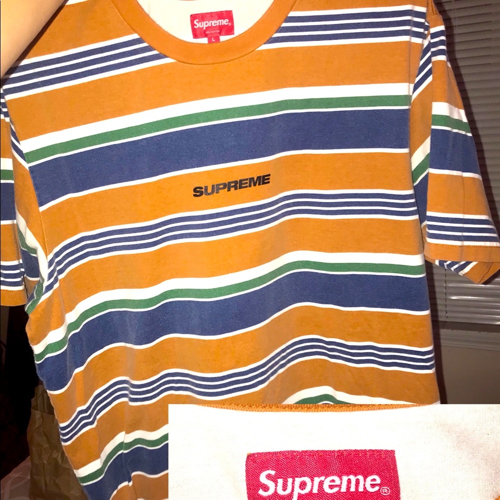 Supreme Striped Tee - Size Large